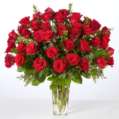 Forever Yours Fifty Stem Red Rose Bouquet –  Luxe Arrangements, Agawam MA