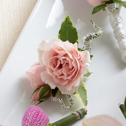 Pink Spray Rose Boutonniere –  Luxe Arrangements, Agawam MA