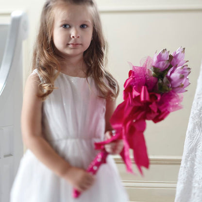 Sparkle Pink Flower Girl Bouquet –  Luxe Arrangements, Agawam MA