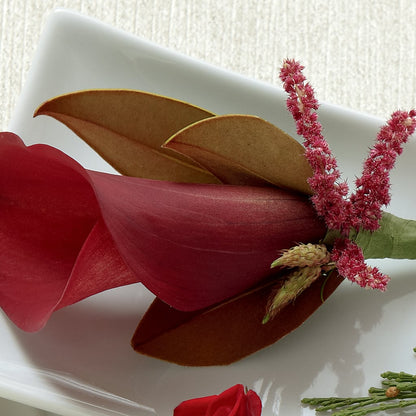 Red Calla Boutonniere –  Luxe Arrangements, Agawam MA